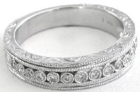 Bezel Set Diamond Wedding Ring in 18k white gold