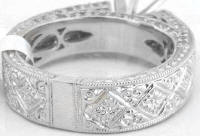 Engraving Detail on Semi Mount Engagement Ring in 14k white gold