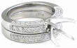 1.30 ctw Round Diamond Engagement Ring and Wedding Band in Platinum