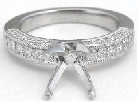 Milgrain Edging on Platinum Engagement Ring in platinum