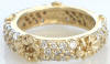 Pave Diamond and Flower Eternity Rings in 14k white, yellow or rose gold