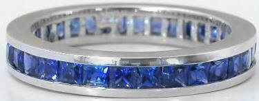 Channel Set 3 ctw Princess Cut Sapphire Eternity Band