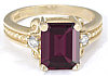2.74 ctw Rhodolite & Diamond Engagement Ring in 14k Carved Band 