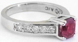 Cushion Cut Rhodolite Garnet Diamond Engagement Rings in 14k Gold
