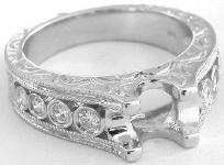 Bezel Set Diamond Semi-Mount in 18k white gold