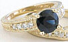 Blue Sapphire Engagement Ring in Yellow Gold