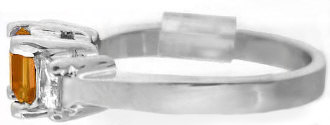 November Birthstone Princess Cut Citrine Rings in 14k white gold