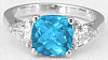 December Birthstone Three Stone Ring