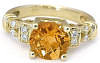 Citrine Diamond Engagement Rings in 14k Yellow Gold