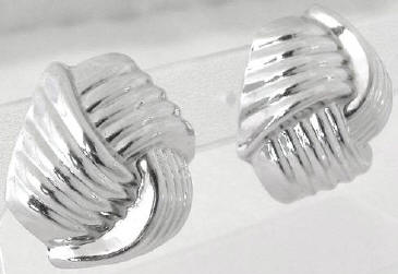 Love Knot Earrings in 14k white gold