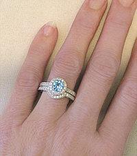 Aquamarine and Diamond Engagement Rings in 14k white gold