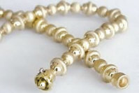 Hidden Clasp of 14k yellow gold Bead Necklace