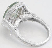 Antique Prasiolite Engagement Rings in 14k white gold