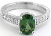 Oval Green Tourmaline Ring in White Gold