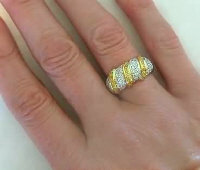 0.75 ctw Yellow and White Diamond&nbsp;Right Hand Ring in Platinum