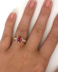 Pink Tourmaline Rings in Yellow Gold in 14k yellow gold