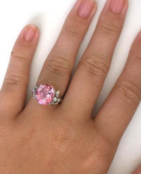 Light Pink Tourmaline Solitaire Rings in 14k white gold
