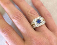 Bold Blue Sapphire and Diamond Rings in 14k