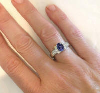 Iolite and Diamond Engagement Rings in White Gold