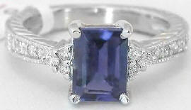 Iolite Rings in White Gold in 14k white gold