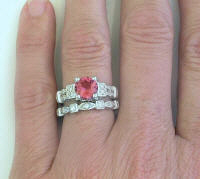 Pink Tourmaline Engagement rings in 14k white gold