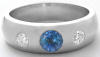 Men's 1.70 ctw Round Blue Sapphire and Diamond Wedding Ring
