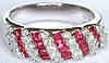 18k white gold Women's Natural Baguette Ruby and Diamond ring