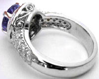 8mm Round Tanzanite Rings in 18k White Gold