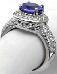 8mm AAA Grade Round Tanzanite and Diamond Rings