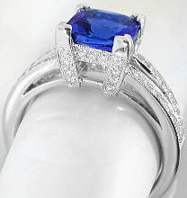 AAA Grade Tanzanite Rings in 14k White Gold