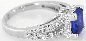 AAA Tanzanite and Diamond Rings in 14k white gold