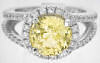 4.79 carat Unheated Yellow Sapphire and Diamond Ring in 14k white gold