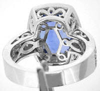 Unheated Ceylon Sapphire and Diamond Engagement Rings in 14k white gold
