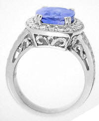 MJS Original Design Unheated Ceylon Blue Sapphire and Diamond Ring in 18k