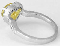 Heart Shaped Yellow Sapphire Diamond Halo Rings in 14k white gold