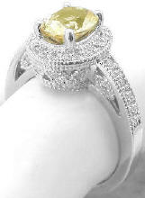 Yellow Sapphire and Diamond Ring in 14k gold