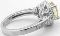Antique Yellow Sapphire and Diamond Ring in 14k white gold