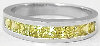 Princess Cut Natural Yellow Sapphire Band in 14k white gold