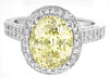 Ceylon Yellow natural Sapphire and Diamond Ring in 14k white gold