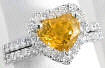 Unheated Heart Shaped Orange Sapphire Engagement Ring