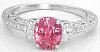 Oval Padparadcha Color Sapphire Ring in 14k white gold