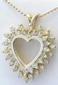 1.1 ctw diamond heart pendant in 14k yellow gold