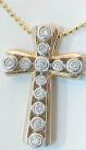 Unique 0.20 ctw Bezel Set Diamond Cross Necklace in 14k white gold