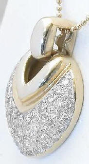 1.1 ctw Contemporary Pave Diamond Pendant in 14k yellow gold with a 14k yellow gold chain 