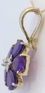 Amethyst Flower Pendant in 14k in 14k yellow gold