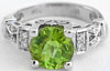 8mm Round Checkerboard Faceted Peridot Rings