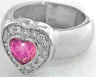 Heart Shape Pink Sapphire and Diamond Ring