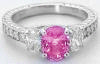 Oval Pink Sappihire Oval Diamond Rings