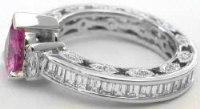 Pear Shape Pink Sapphire Baguette Diamond Eternity Bands