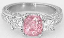 Princess cut ring in gold